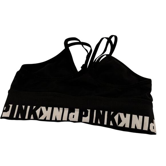 Pink Victoria's Secret Black Logo Bralette Size Medium - Picture 3 of 5